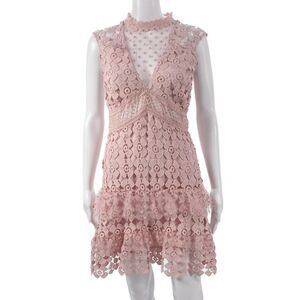 Romeo & Juliet Women Fit & Flare Dress Pink Sleeveless Mock Neck Size S